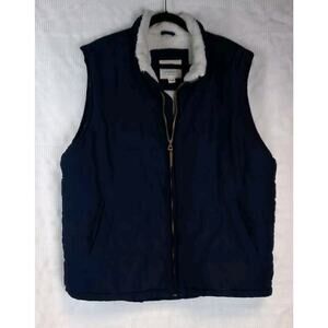 Weatherproof Vintage Men's‎ Navy Size XL Puffer Vest Sherpa Insulated